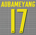 Aubameyang #17 Borussia Dortmund 2016-18 Away Nameset - Wizkits