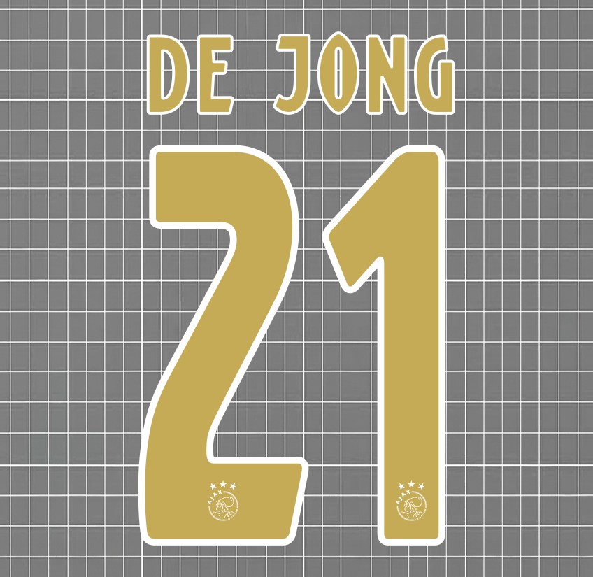 De Jong #21 Ajax 2018/19 Away Nameset