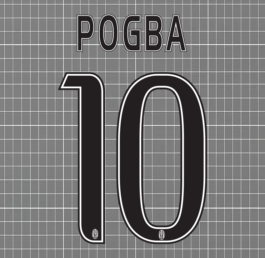 Pogba #10 Juventus 2015/16 Home Nameset