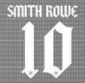 Smith Rowe #10 Arsenal 2020/21 Home European & Cup Nameset