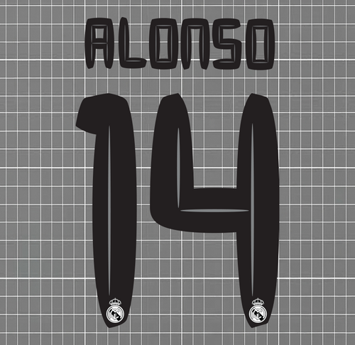 Alonso #14 Real Madrid 2010-11 Home Nameset - Wizkits