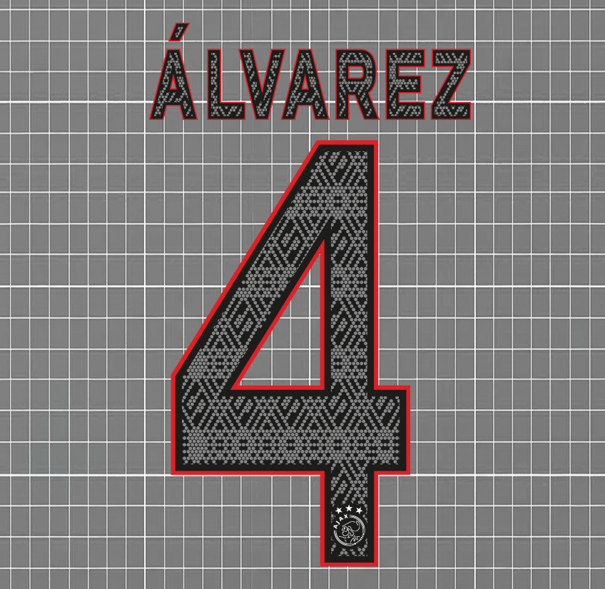 Álvarez #4 Ajax 2022/23 Third Nameset Blockout HTV