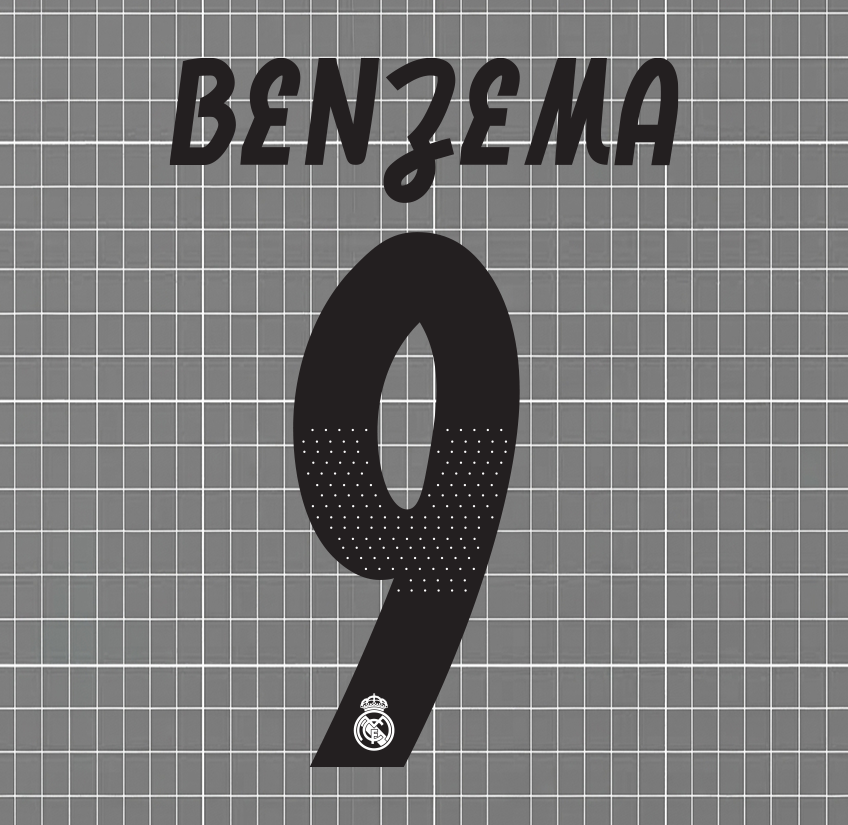 Benzema #9 Real Madrid 2018/19 UCL Home Nameset - Wizkits