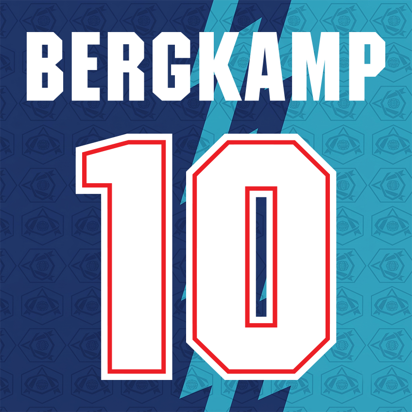 Bergkamp #10 Arsenal 1995/96 Home Nameset Flock