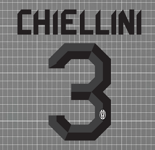 Chiellini #3 Juventus 2010-12 Away Nameset