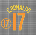 C.Ronaldo #17 Manchester United 2004 Nameset Blockout HTV