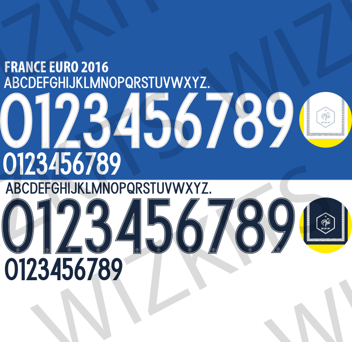 France Euro 2016 Custom Nameset Blockout HTV