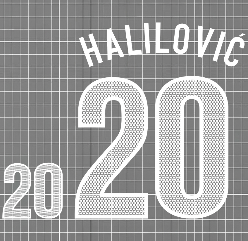 Halilović #20 Croatia 2012 Away Nameset DTF