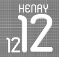 Henry #12 France 2010 Home Nameset DTF