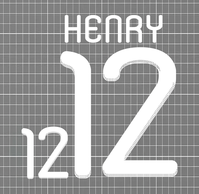 Henry #12 France 2010 Home Nameset DTF