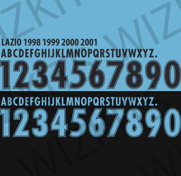 Custom 98-01 Lazio Roma Nameset | Your Name & Number - Wizkits