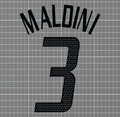 Maldini #3 AC Milan 2002-04 Away Nameset Blockout HTV
