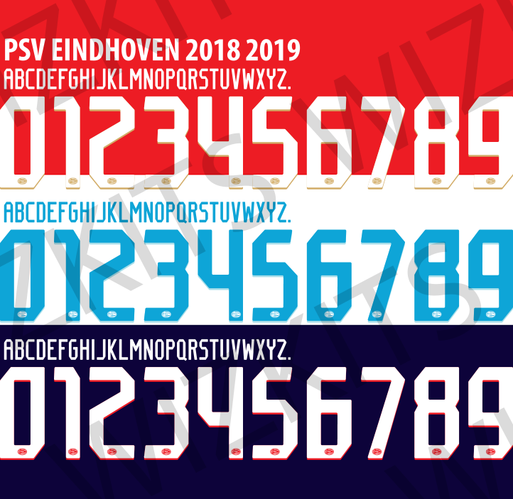 PSV Eindhoven 2018/19 Custom Nameset Blockout HTV