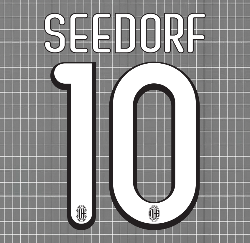 Seedorf #10 AC Milan 2009/10 Home Nameset Blockout HTV