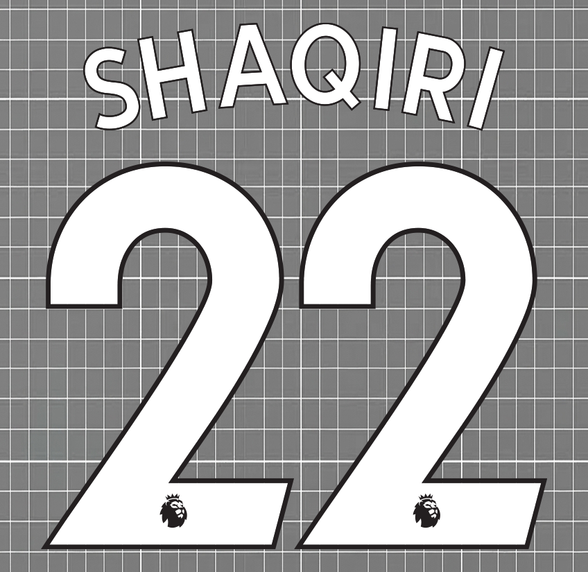 Shaqiri #22 Stoke City 2017/18 Away Nameset