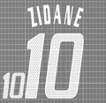 Zidane #10 France 2002 Home Nameset Blockout HTV